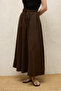 Bol Cut Linen Skirt Brown - 4