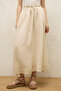 Bol Cut Linen Skirt Beige - 7