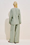 Textured Tie-Up Kimono Blouse Green - 7