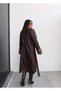 Women's Brown Fur Detailed Leather Trench Coat - 5