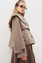 Button-Detail Buckle-Up Jacket Mink - 6