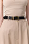 Black Belt with Square Metal Buckle - 2