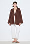 Muslin Wide Sleeve Kimono Bitter Brown