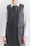 Short-Style Leather Dress Gray - 5
