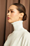 Women's Ecru Turtleneck Side Zipper Detailed Modal Suit - 7