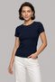 Women's ribbed short sleeve t-shirt navy blue