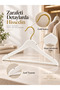 12 Pieces - Wooden Look Plastic Hanger Clothes Dress Shirt Hanger with White Gold Hooks - 3