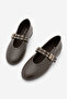 Women's Double Strap Studded Casual Ballerinas Bekosa Dark Brown