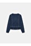 65395 100% Cotton Crew Neck Denim Jacket-Navy Blue - 7