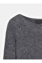 10836 Wool Blend Glitter Boat Neck Sweater-Smoked - 8