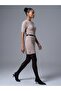 90257 Crew Neck Wool Blend Knitwear Dress-Mink M.