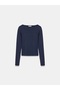 31332 Boat Neck Long Sleeve Top-K.Navy Blue - 6
