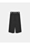 72781 Belted Pleated Bermuda Shorts-Black - 6