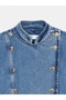 65396 100% Cotton Button Detailed Denim Jacket - 8
