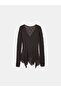 60433 Buttoned Peplum Lace Cardigan-Dark Brown - 7