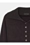 10816 Wool Blend Buttoned Knit Sweater-Dark Brown - 8