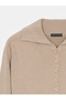 10816 Wool Blend Buttoned Knit Sweater - Mink M. - 8
