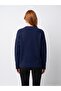 10640 Crew Neck Soft Textured Sweater-Dark Blue - 2