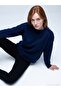 10640 Crew Neck Soft Textured Sweater-Dark Blue