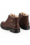 Ba0585 Brown Men's Winter Boots - Warm Fur Lined, Side Zipper and Lace-Up, Comfortable Fit Casual Boots - 6