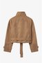 Camel Zinno High Collar Belted Trench Coat - 4