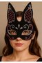 Black Color Red White Glittery Black Suede Coated Rabbit Mask 18X16 cm