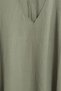 Oversize Keten Midi Elbise - 5