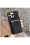 Apple iPhone 13 Pro Max Compatible Case Flexstand Card Holder Silicone Case Black - 3