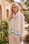 Gradual Flower Embroidered Handmade Cotton Shawl - 2