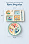 2-Piece Melamine Children's Plate - Extra Durable Bpa Free Feeding Set - Unbreakable Children's Feeding Plate - 7