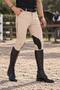 Men's beige riding pants with leather accents - 2