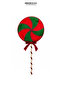 Christmas Ornament Velvet Stick Round Lollipop Candy Red Green 60 cm - 2