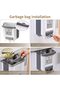 Hanging Kitchen Trash Can,2.4 Gallon Foldable Waste Bin for Cabinet,Car,and Bathroom,White - 3