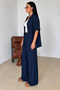 Textured Wrinkled Fabric Textured Women's Top and Bottom Shirt Pants Set - 3