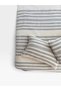 2 Layer Muslin Sheet and Pillowcase Set - 100% Cotton Ecru - Anthracite Striped 240/265 cm King Size - 6