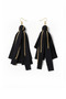 Gold Color Chain Earrings – Black Color Tassel Design
