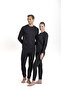 Unisex Double Layer Lightweight Flexible Breathable Knitted Fabric Thermal Underwear Set Bottom Top Suit - 2
