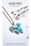 Turquoise Enamel Ribbon Figured Steel Necklace - 3
