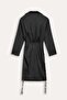 Gather Detailed Long Sleeve Dress Black - 7