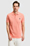 Men's Slim Fit Polo Collar Salmon Basic T-Shirt 50324998-Vr204 - 2
