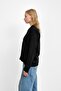 Black Double Breasted Collared Buttoned Knit Cardigan - 3