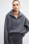 Turtleneck zipper knit sweater