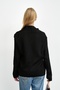 Black Double Breasted Collared Buttoned Knit Cardigan - 4