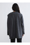 Alita City Farkıyla Lcw Modest Anthracite Draped Shawl Collar Oversize Women's Knitwear Sweater - 4