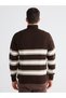 Quality Pieces from Çelebi Store Men's Striped Collar with Zipper Vertical Roba Collar Knitwear Sweater - 5