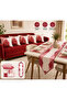 Elegant Luxury Dinings Table Set - 5 Cushion Covers, 6 Table Mats, 1 Table Runner – 12 Pcs - Red - 4