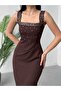 Quality Maxi Stone-Embellished Dress Brown - 4