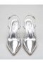 Women's Mirror Silver Pointed Toe Heeled Shoes - 7