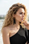 Gold Color Chain Earrings – Black Color Tassel Design - 2