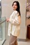 Asymmetrical Button Detailed Patterned Knitwear Tunic - 3